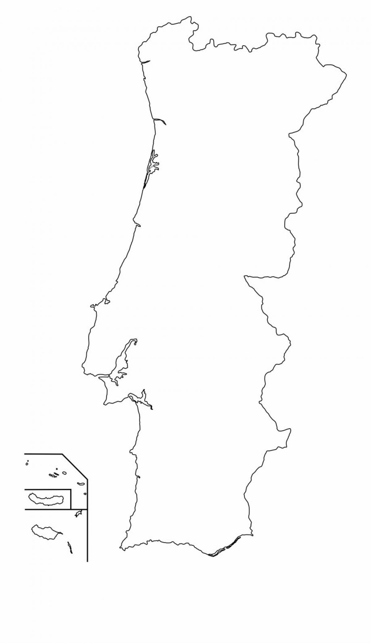 Mapa de contornos de Portugal
